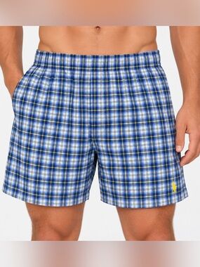 Polo Ralph Lauren Men’s Blue Plaid Classic Fit Boxer Shorts 2XL